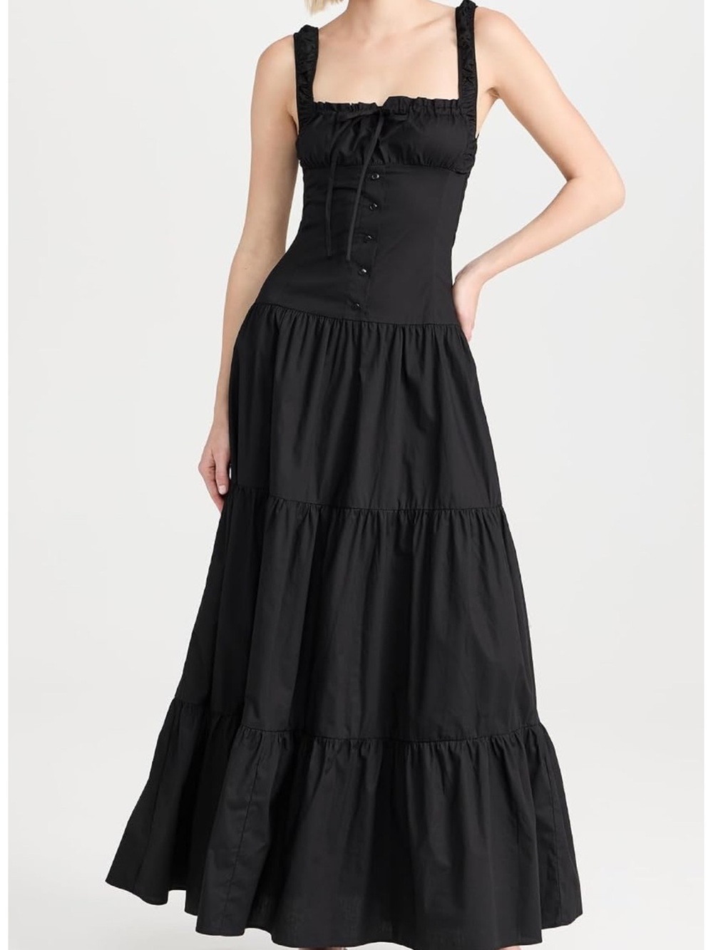 Lioness Heart Shaped Corset Tiered Drsss Black